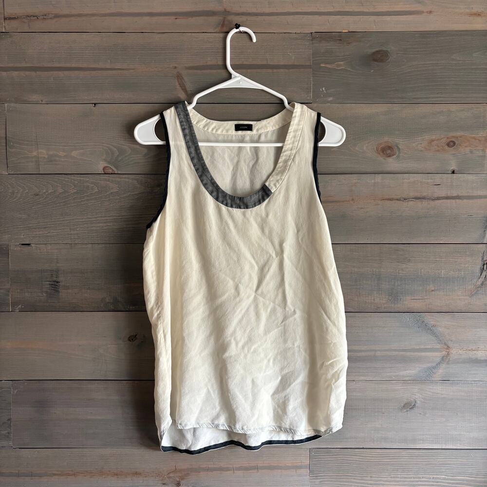 JOSEPH | 100% Silk Colorblock Trim Tank Top French Size 38 US Size 6